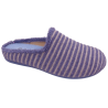Zapatillas de casa de primavera de rizo para mujer de puntera cerrada con plantillas extraíbles en aguamar a rayas