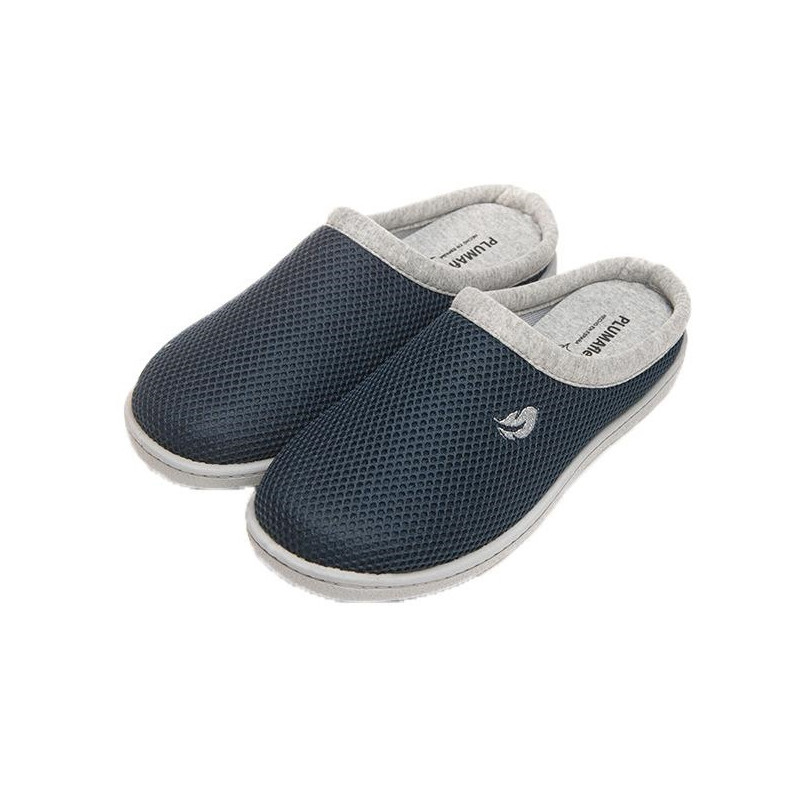 Plumaflex azul marino - Zapatillas de casa de puntera cerrada de primavera en tela