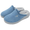 Plumaflex - Zapatillas de puntera cerrada en cuña en rizo en azul jeans con plantilla extraíble