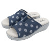 Plumaflex - Zapatillas de puntera abierta en cuña en tela con estampado de florecitas