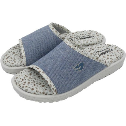 Plumaflex tela - Zapatillas de casa para mujer en tela con plantillas de gel