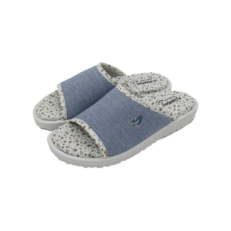 Plumaflex tela - Zapatillas de casa para mujer en tela con plantillas de gel