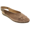 Sandalias de yute con cuña baja en serraje marrón con puntera cerrada