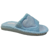 Zapatillas de casa de verano azul claro con adorno de un corazón