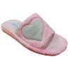 Zapatillas de casa de verano en rosa con adorno de un corazón