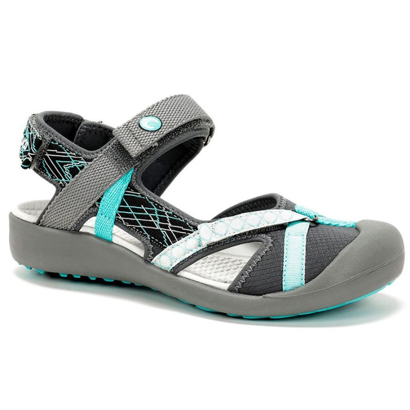 CHIRUCA PALMERA 01 gris - Sandalias en textil, ajuste triple velcro, entresuela de phylon y planta de goma.