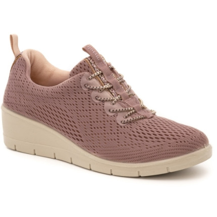 MYSOFT 24M200 lila - Zapato de tela con cierre de elásticos y cuña de goma