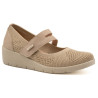 MYSOFT 24M207 BEIGE - Zapatos tipo merceditas en tela beige con cuña