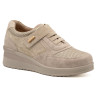 MYSOFT 302 beige - Zapato cerrado para mujer con elásticos y velcro