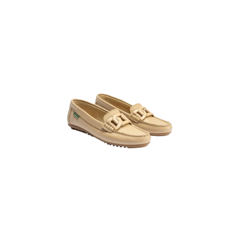 Pitillos 3810 crema - Mocasín tipo conductor en piel con adorno metálico