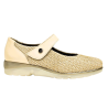 Pitillos 5762 crema-oro - Zapatos para mujer con cierre de velcro