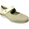 Pitillos 5762 crema-oro - Zapatos para mujer con cierre de velcro