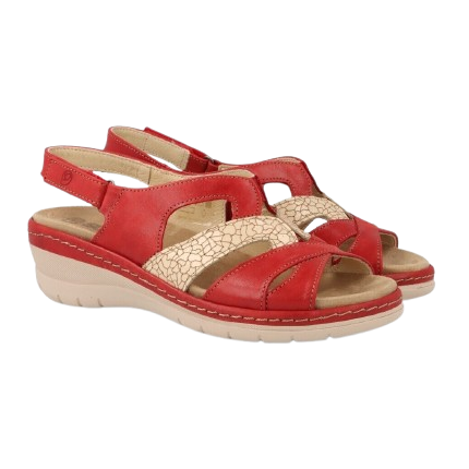 SUAVE 3263 ROJO - Sandalias de piel con plantilla anatómicas