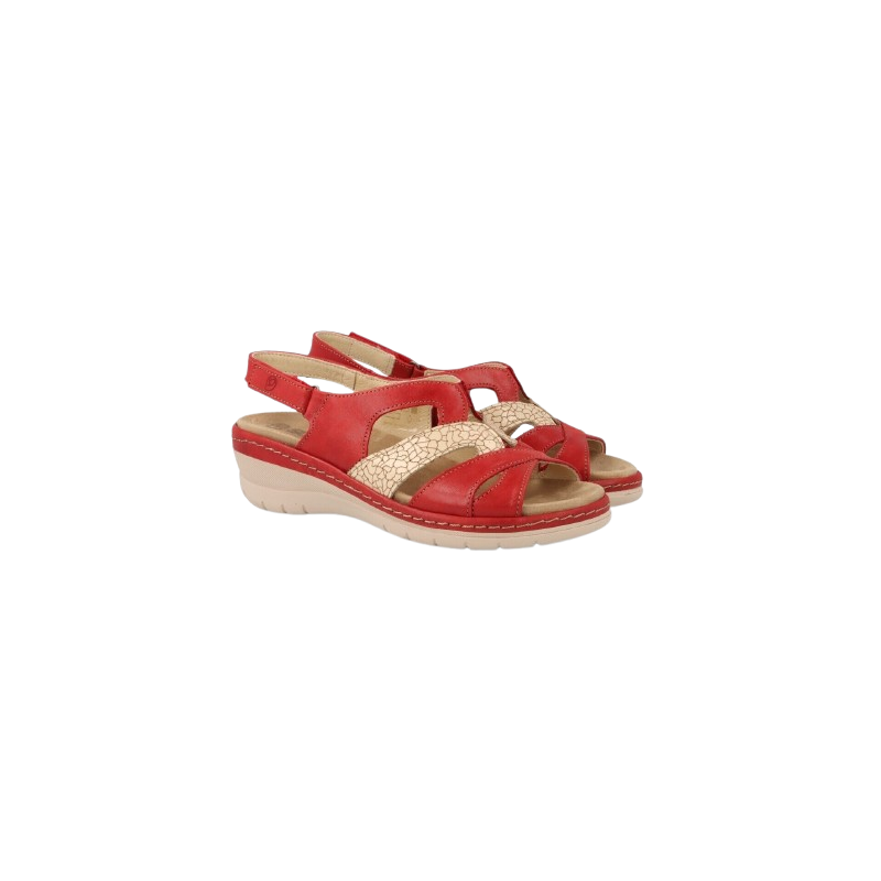 SUAVE 3263 ROJO - Sandalias de piel con plantilla anatómicas