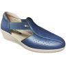TREINTAS 4104 azul - Sandalias de piel con ajuste de elásticos