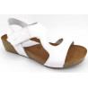 Interbios 5316 blanco - Sandalias de piel con cuña y cierre de velcro
