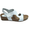 Interbios 5316 blanco - Sandalias de piel con cuña y cierre de velcro