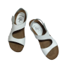 Interbios 5316 blanco - Sandalias de piel con cuña y cierre de velcro