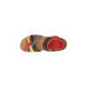 Interbios 5338 rojo - Sandalias de cuña con tiras y plantilla anatómica de corcho acolchada