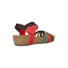 Interbios 5338 rojo - Sandalias de cuña con tiras y plantilla anatómica de corcho acolchada