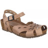 Interbios 5391 beige - Sandalias anatómicas con cuña en piel engrasada