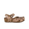 Interbios 5391 beige - Sandalias anatómicas con cuña en piel engrasada
