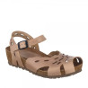 Interbios 5391 beige - Sandalias anatómicas con cuña en piel engrasada