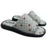 Zapatillas de casa de verano para mujer en tela con estampado de mariquitas