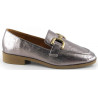 AMARPIES 26165 platino - Mocasines metalizados con adorno en empeine