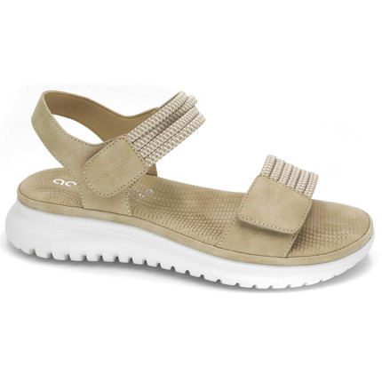 AMARPIES 26586 beige - Sandalias con plantillas de gel y cierre de velcros