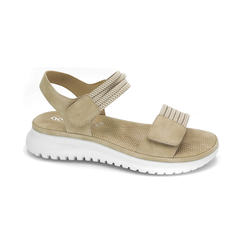 AMARPIES 26586 beige - Sandalias con plantillas de gel y cierre de velcros