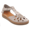 48 horas 4105 beige - Sandalias de puntera cerrada en piel calada