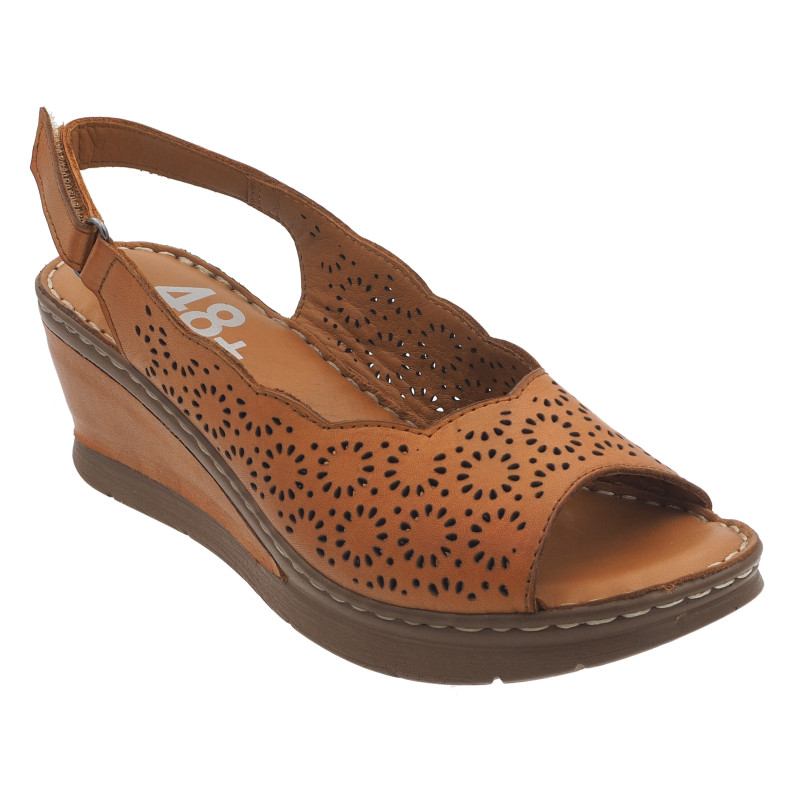 48 horas 5407 cuero - Sandalias de piel con cuña