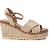 Refresh 171543 beige - Sandalias con cuña de yute