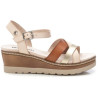 Refresh 171785 beige - Sandalia de cuña con tiras combinadas