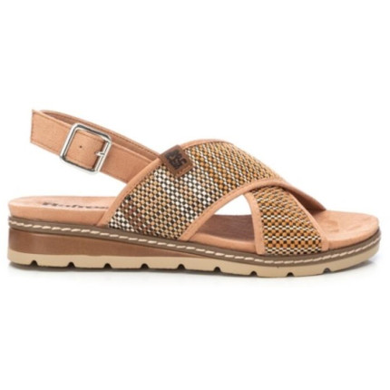 Refresh 171824 taupe - Sandalias de cuña baja con tiras cruzadas