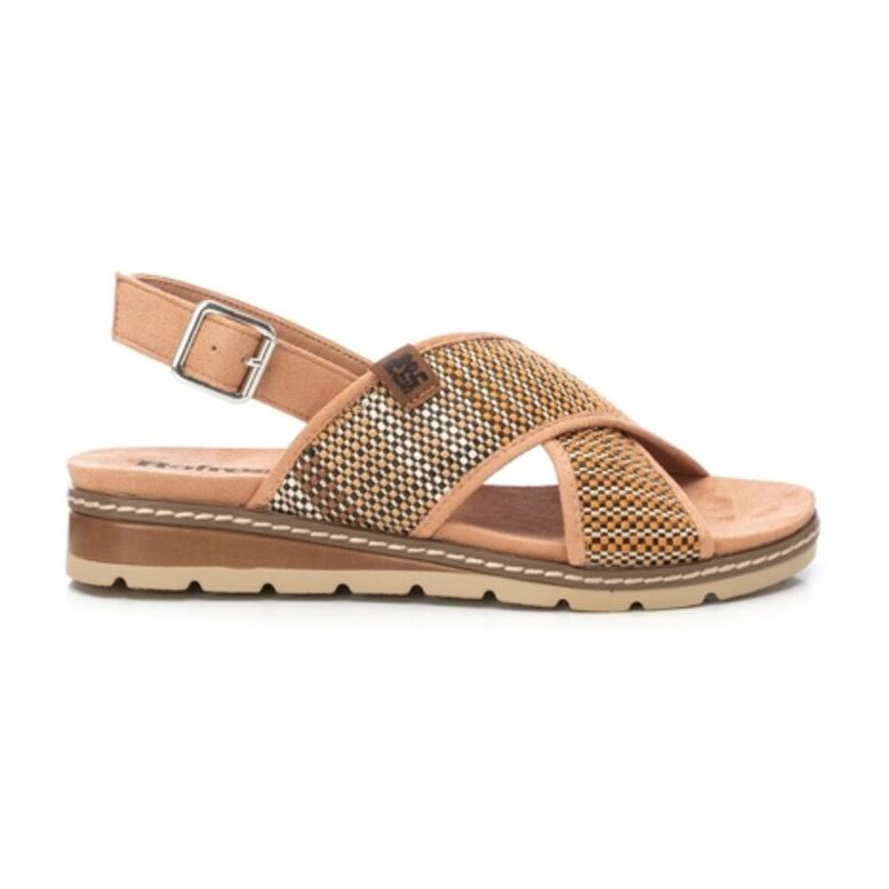 Refresh 171824 taupe - Sandalias de cuña baja con tiras cruzadas