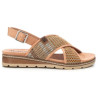 Refresh 171824 taupe - Sandalias de cuña baja con tiras cruzadas