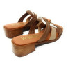 WIKERS 130644 marron - Zueco de piel con tacon con tiras cruzadas