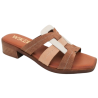 WIKERS 130644 marron - Zueco de piel con tacon con tiras cruzadas