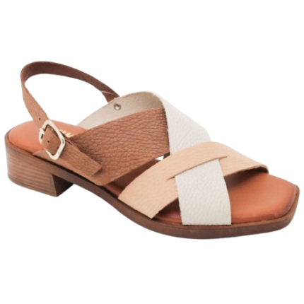 Wikers 130658 marrón - Sandalias de piel de tiras cruzadas