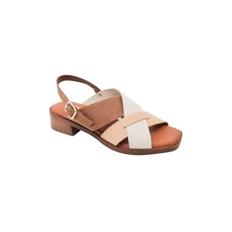 Wikers 130658 marrón - Sandalias de piel de tiras cruzadas