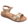Valerias 1143 taupe - Sandalias planas para mujer con cierre de velcro