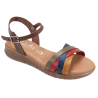 Valerias 1143 multicolor - Sandalias planas para mujer con cierre de velcro