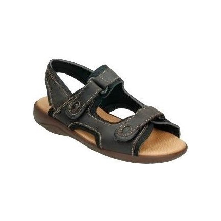 Sandalias para hombre en piel acolchadas con cierre de velcros en marron