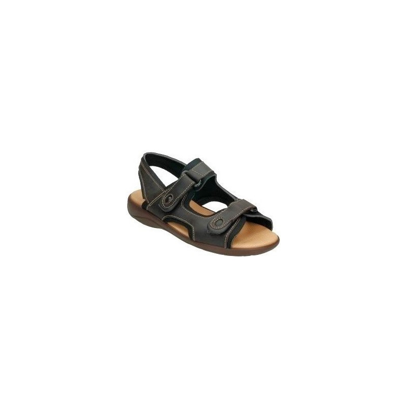 Sandalias para hombre en piel acolchadas con cierre de velcros en marron