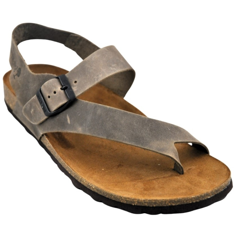 Interbios 9512 pardo - Sandalias para hombre en piel de dedo anatomicas bio