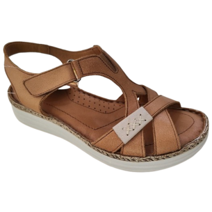 48 horas 4503 cuero - Sandalias para mujer en tonos marrones