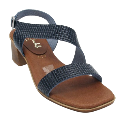 Oh my sandals 5172 azul marino - Sandalias de piel para mujer de tacón