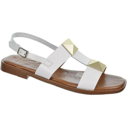 OH my sandals 5159 hielo - Sandalias planas de piel